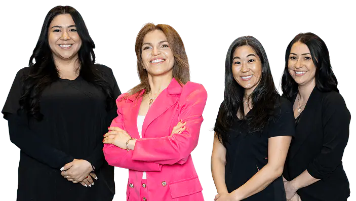 Dr. Neda Moezzi with three members of her team