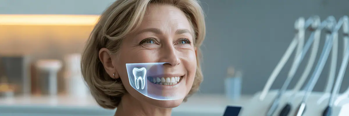 Smiling woman in a dental office